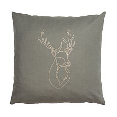 Oreiller en pin cembro Herbalind avec motif cerf doré