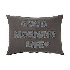 Housse de coussin en jersey avec broderie bouclée