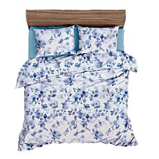 Linge de lit avec fleurs aquarelle bleues