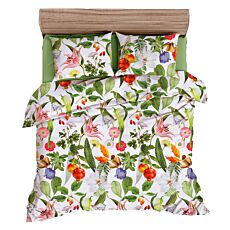 Bettwäsche mit tropischen Blüten & Früchten