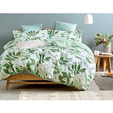 Bettwäsche mit grünem Blättermuster