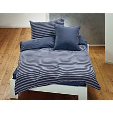 Jersey-Bettwäsche mit Biese und feinen Streifen – Kissenbezug – 65x65 cm