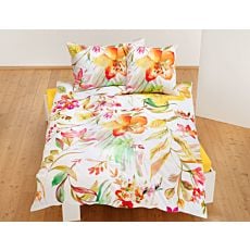 Linge de lit avec motif floral coloré