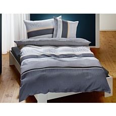 Bettwäsche Streifen und Punkte grau – Kissenbezug – 50x70 cm
