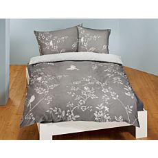 Bettwäsche mit feinem Blumenprint und Vogelmotiv