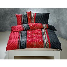 Parure de lit au motif moderne en noir-rouge