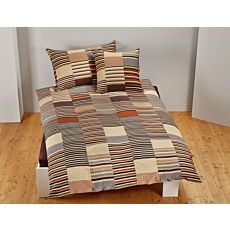 Linge de lit avec motif graphique dans les tons de brun