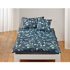 Bettwäsche mit schönem Blättermuster blau-grün