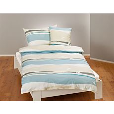 Bettwäsche mit Wellenmuster und zartem Blätterprint