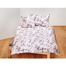 Bio-Bettwäsche mit grau-weissem Blätterprint