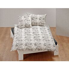 Linge de lit en demi-lin avec un motif floral élégant