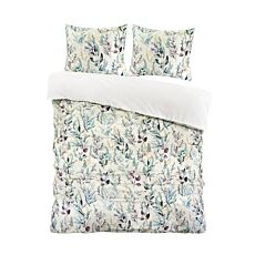 Linge de lit avec feuilles en aquarelle