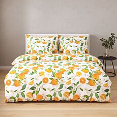 Bettwäsche mit Orangen und Blütenmotiv
