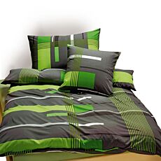 Bettwäsche mit grünen Streifen