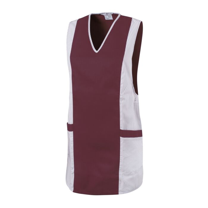 Hemdbluse Kasack bordeaux-weiss