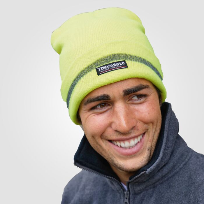 Strickmütze neon leuchtgelb