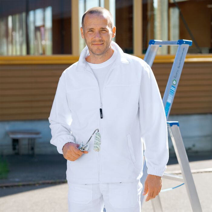 Weisse Fleecejacke