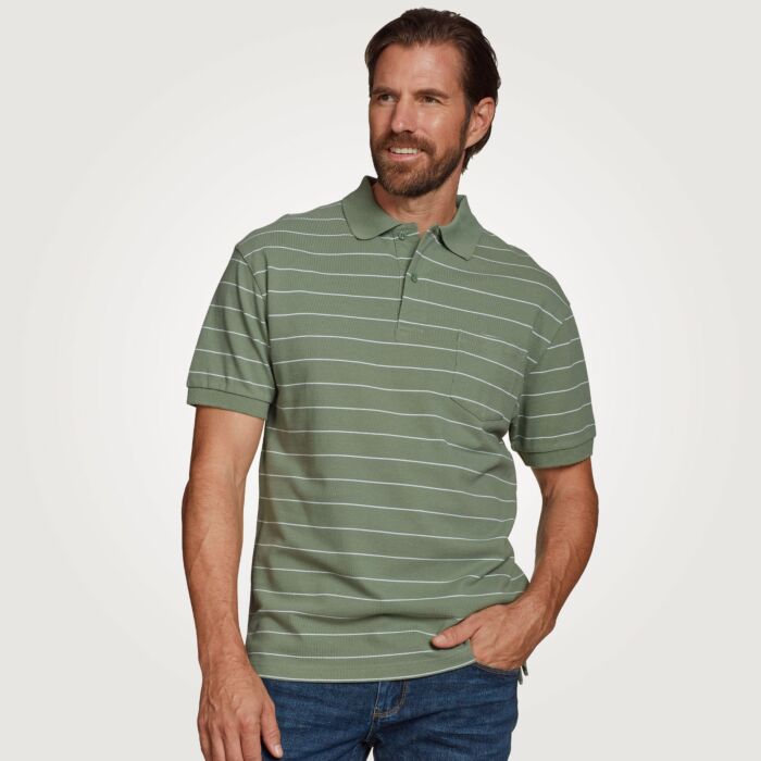Polo piqué hommes avec poche de poitrine