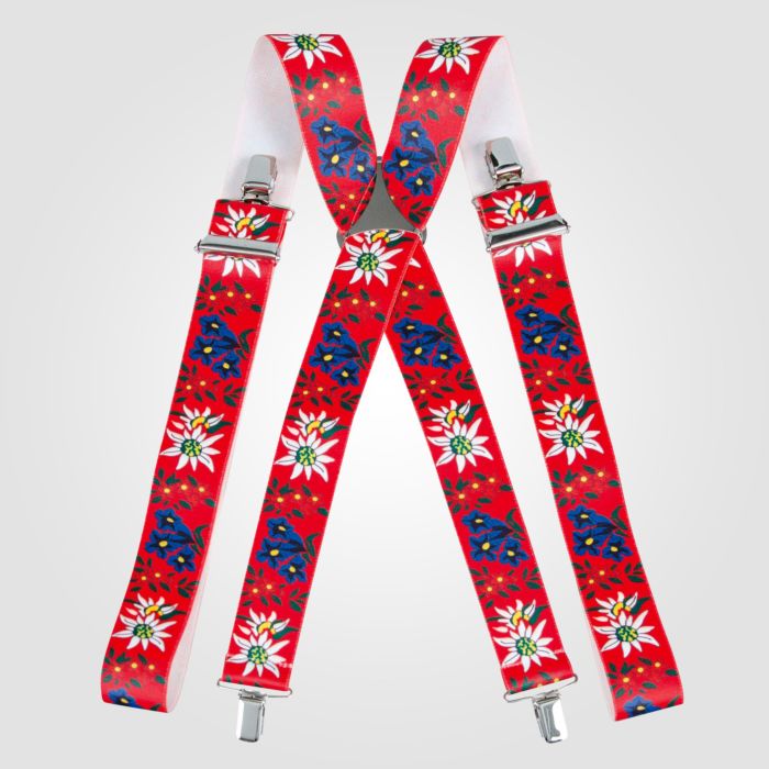 Image of Hosenträger Edelweiss/Enzian rot bei Lehner Versand Schweiz