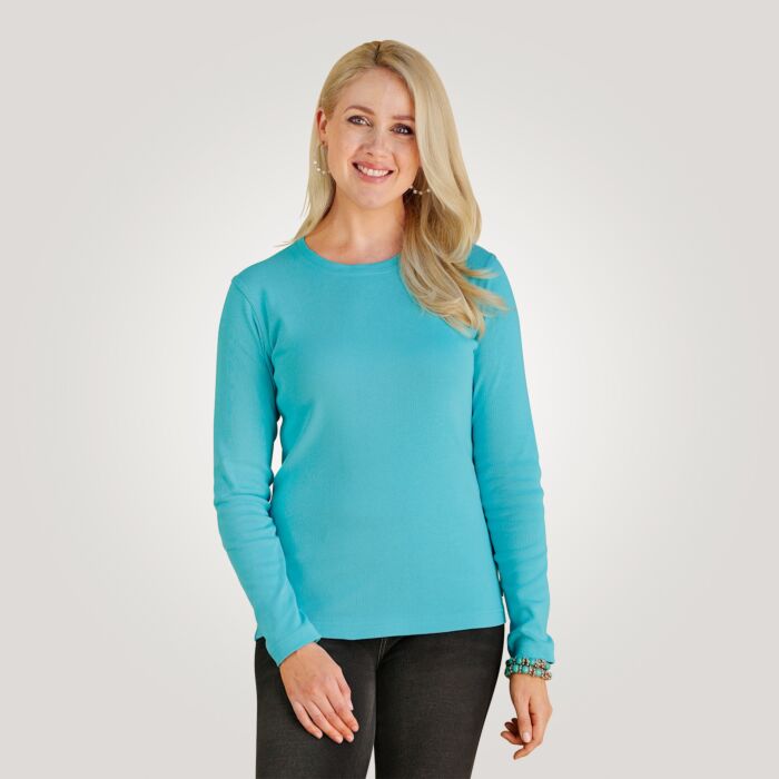 Rundhals-Shirt langarm