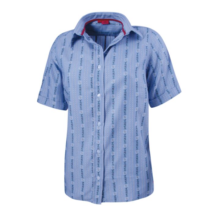 Kurzarm-Edelweissbluse Damen Coolmax System