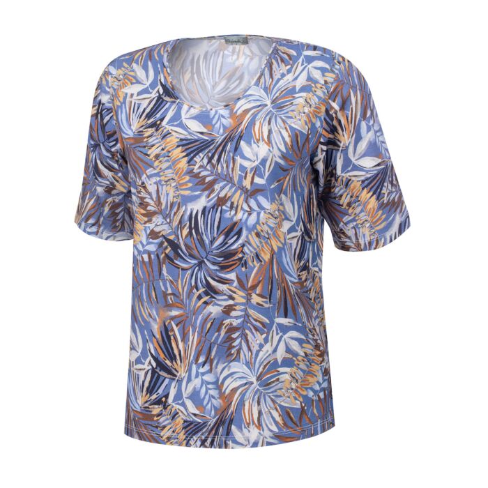 Damen-Shirt mit Blumenprint und Rundhalsausschnitt