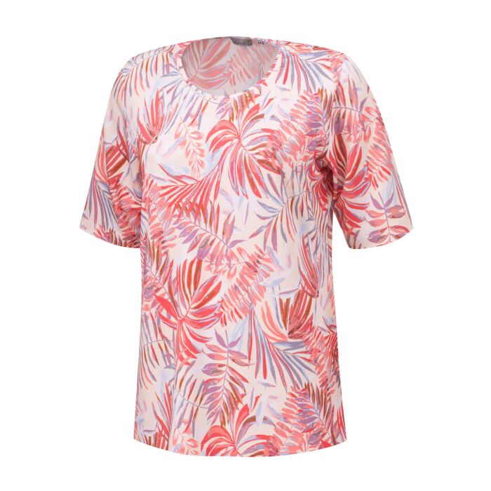 Damen-Shirt mit Blumenprint und Rundhalsausschnitt