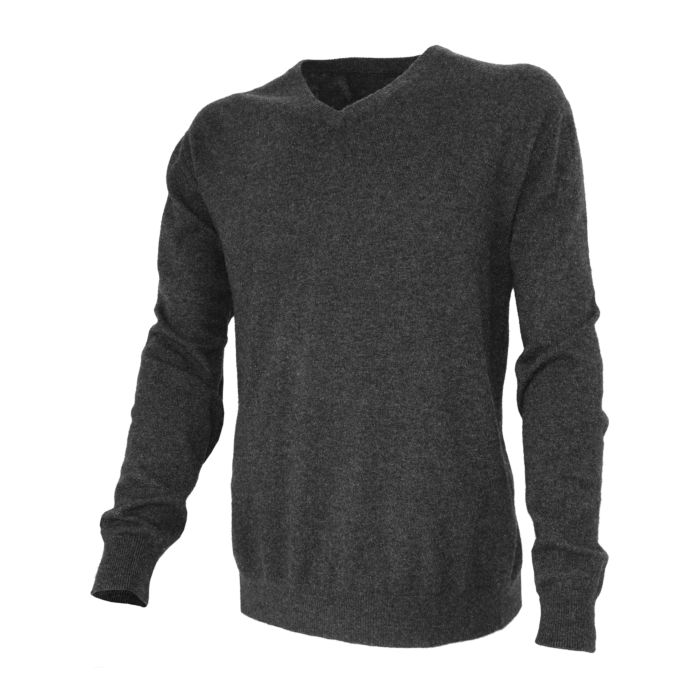 Image of Enrico Rosselli Herren Cashmere Pullover mit V-Ausschnitt, anthrazit bei Lehner Versand Schweiz