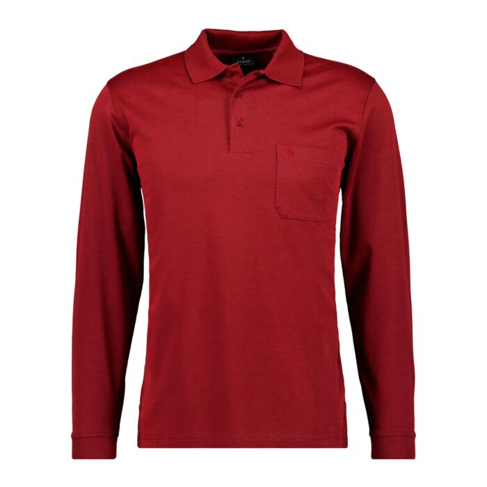 Polo Ragman uni à manches longues pour hommes