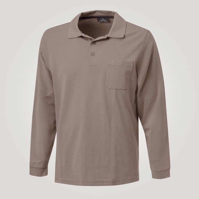 Image of Ragman Herren-Poloshirt langarm uni, taupe bei Lehner Versand Schweiz