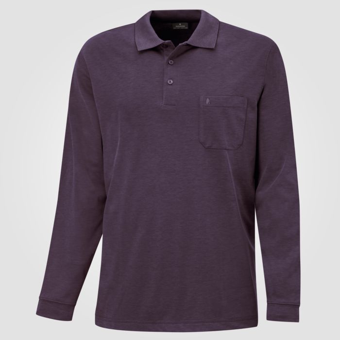 Image of Ragman Herren-Poloshirt langarm uni, violett bei Lehner Versand Schweiz