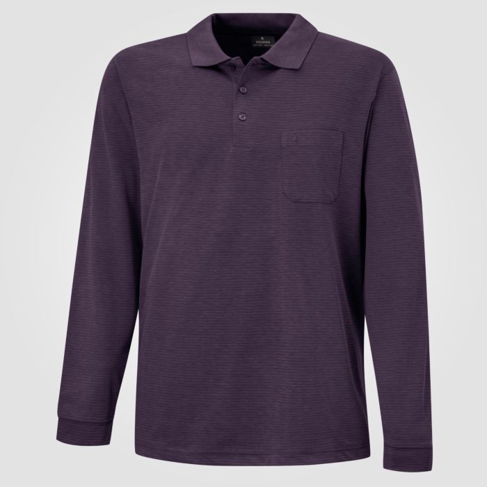 Image of Ragman Herren Poloshirt Fineliner Langarm, violett bei Lehner Versand Schweiz