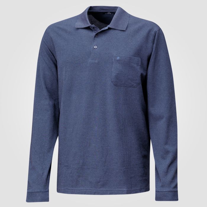 Image of Ragman Poloshirt mit Fishnet-Design Herren, marine bei Lehner Versand Schweiz