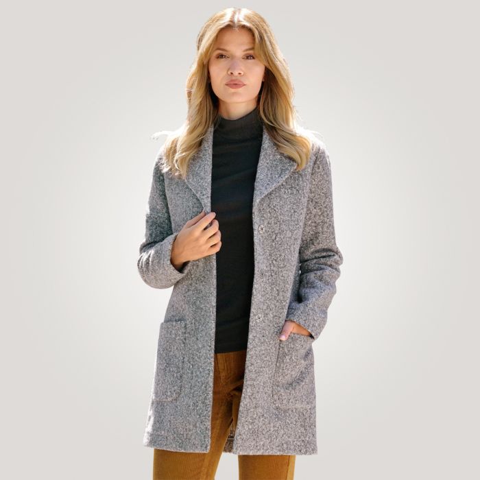 Image of Artime Mantel mit Reverskragen, grau meliert, 36 bei Lehner Versand Schweiz