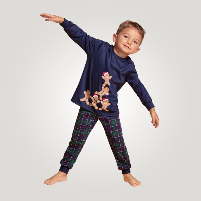 Image of Calida Kinderpyjama mit Weihnachtsmotiven, marine, 104 bei Lehner Versand Schweiz