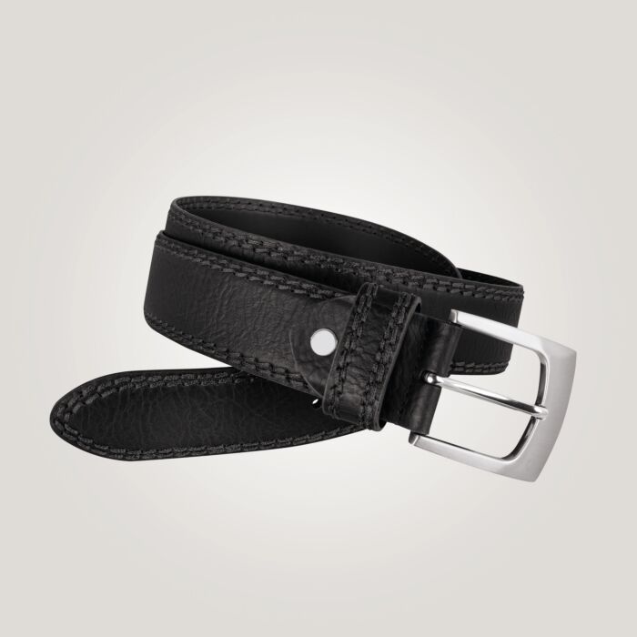 Ceinture en cuir à couture surpiquée