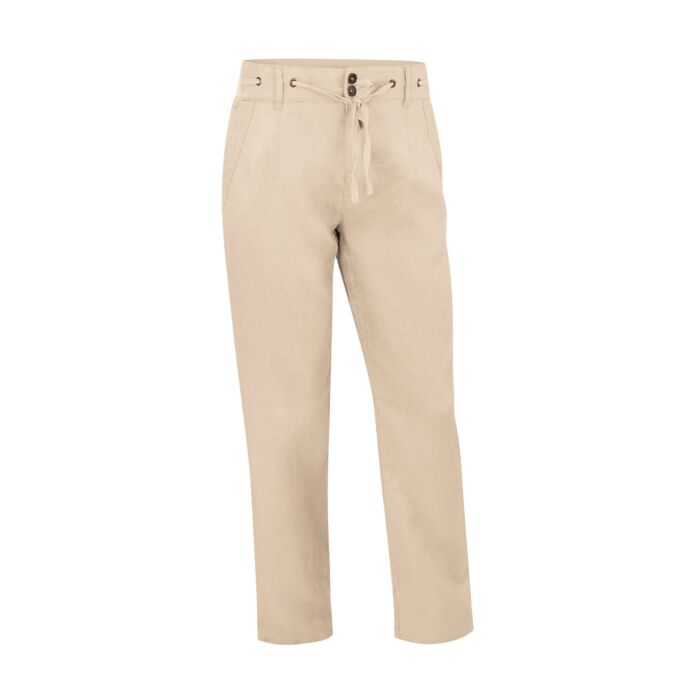 Pantalon en lin avec poches pour dames main product photo