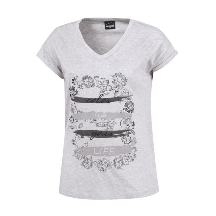 Image of Artime T-Shirt mit Frontprint, grau meliert bei Lehner Versand Schweiz