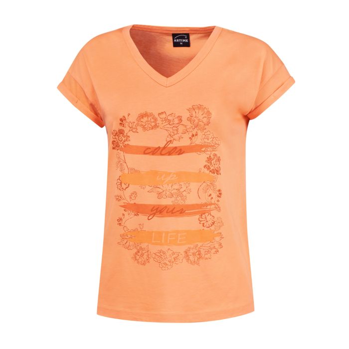 Image of Artime T-Shirt mit Frontprint, orange bei Lehner Versand Schweiz