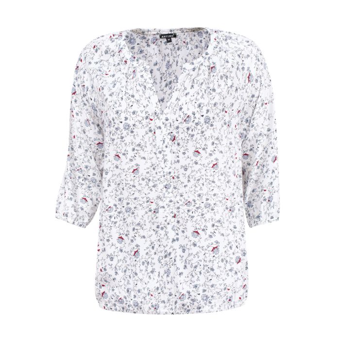 Image of Artime Tunika-Bluse mit Blumenprint, weiss, XXL bei Lehner Versand Schweiz