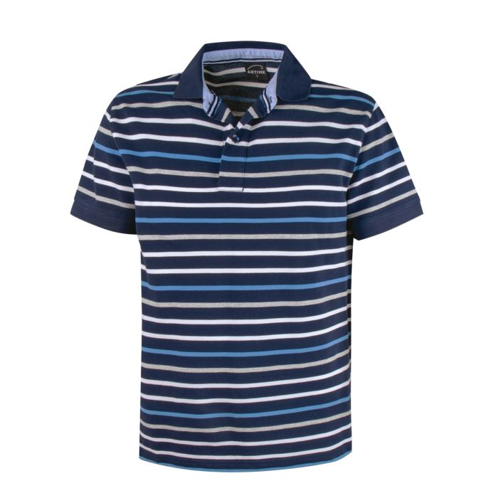 Image of Artime Gestreiftes Polo-Piqué-Shirt, marine bei Lehner Versand Schweiz