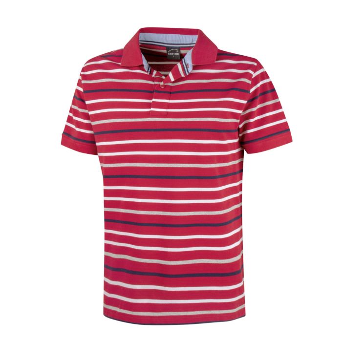 Image of Artime Gestreiftes Polo-Piqué-Shirt, dunkelrot, XL bei Lehner Versand Schweiz