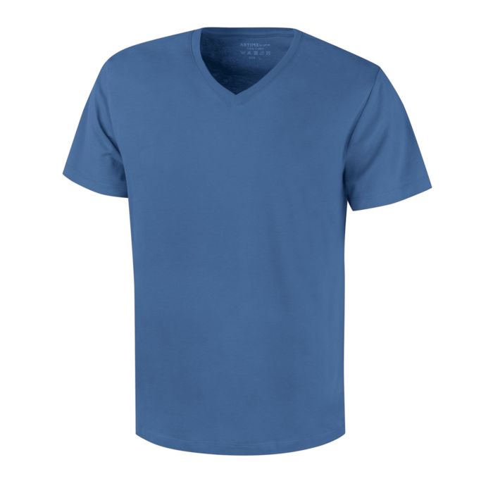 Image of Artime Herren Basic T-Shirt V-Neck, stahlblau, XXL bei Lehner Versand Schweiz