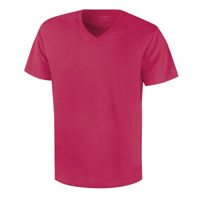 Image of Artime Herren Basic T-Shirt V-Neck, dunkelrot, XL bei Lehner Versand Schweiz