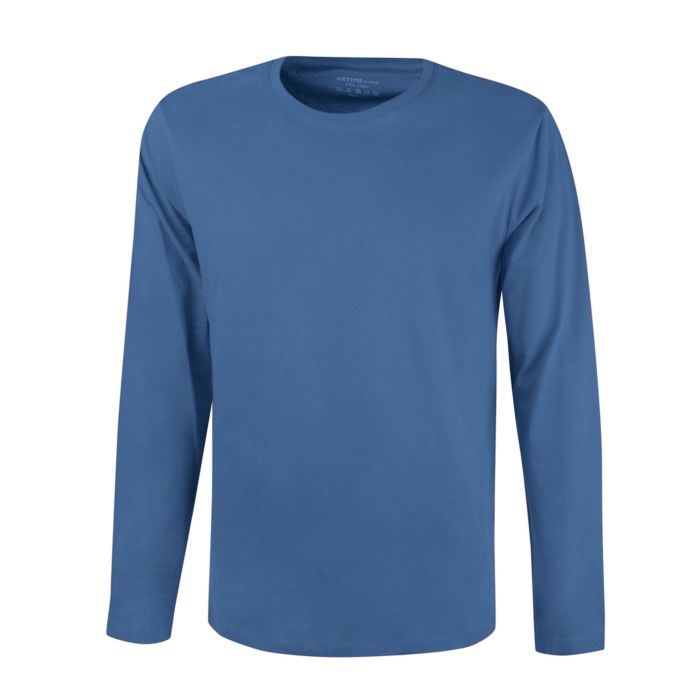 Image of Artime Langarm Basic Shirt Herren, stahlblau, XL bei Lehner Versand Schweiz
