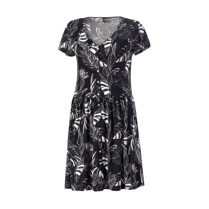 Jersey-Kleid durchgeknöpft