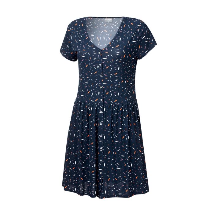 Jersey-Kleid durchgeknöpft navy