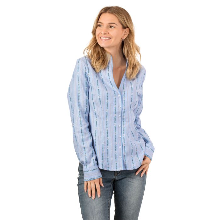 Edelweiss Bluse mit Kelch Kragen