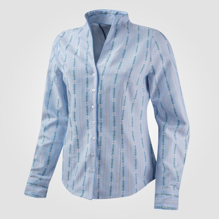 Edelweiss Bluse mit Kelch Kragen