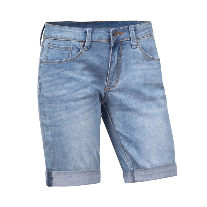 Image of Artime 5-Pocket-Jeans-Shorts mit Umschlag, blue bleached, 46 bei Lehner Versand Schweiz
